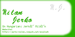 milan jerko business card